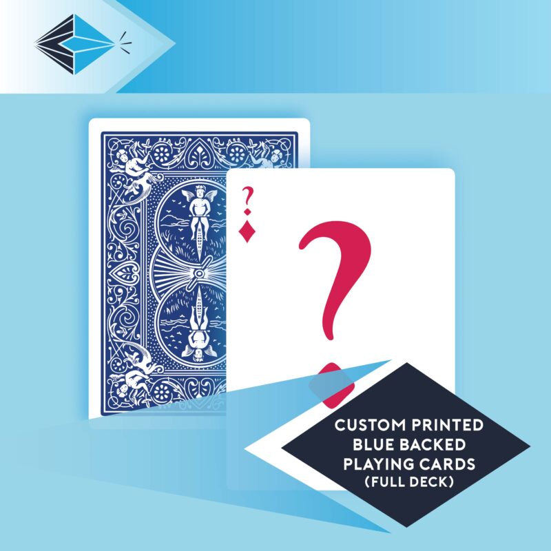 Blue backed playing card printing for magicians