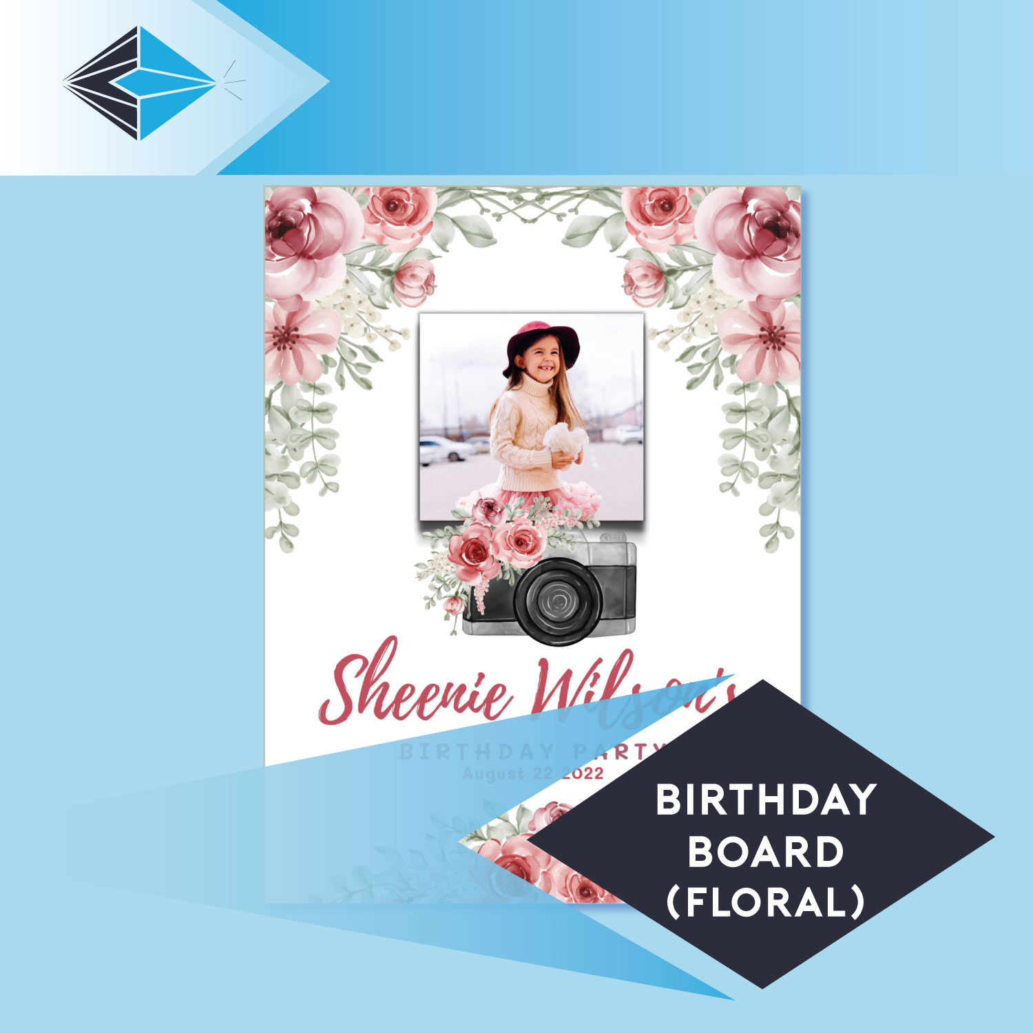 Floral themed Birthday Board Foamex