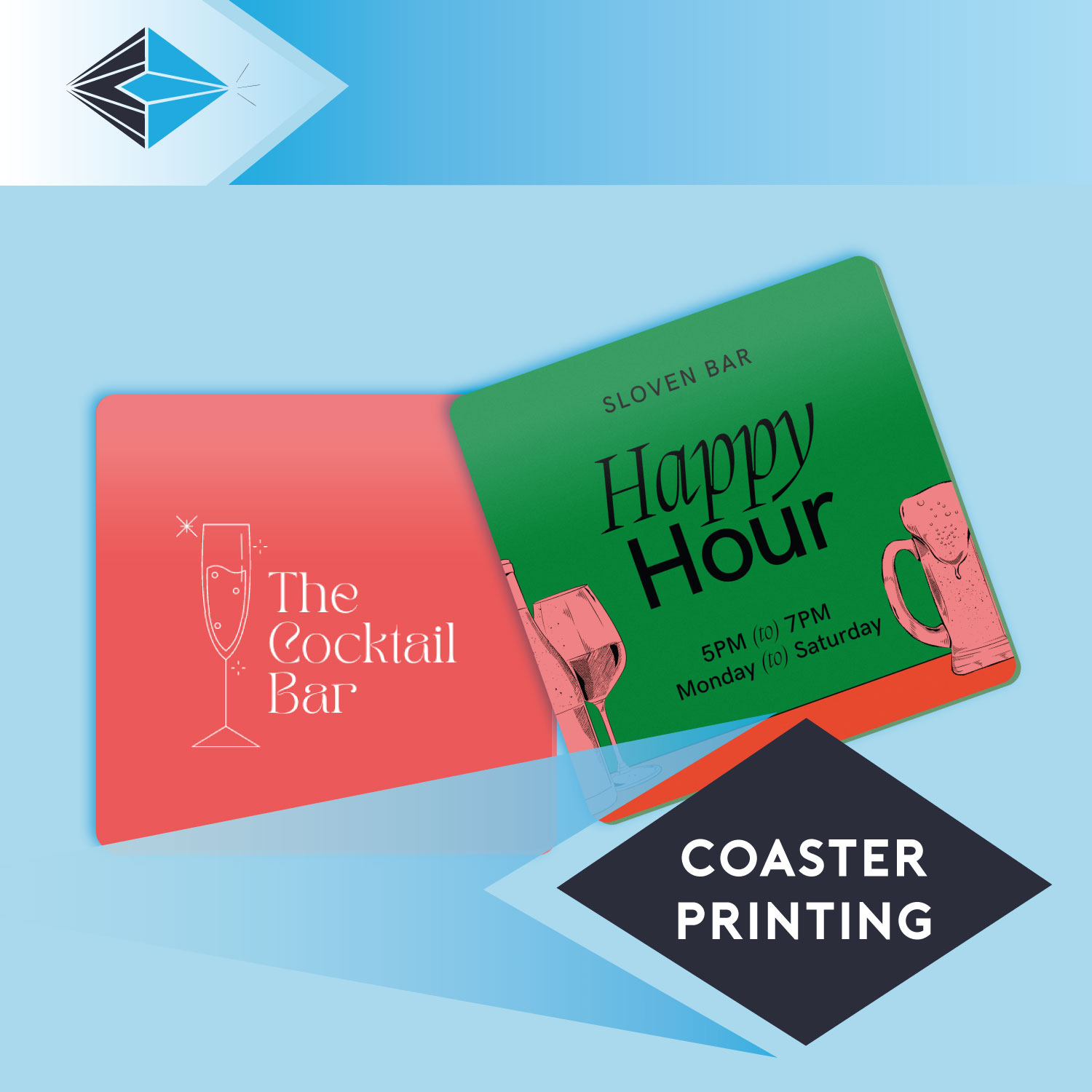 Coaster printing print your own coasters uk stockport manchester