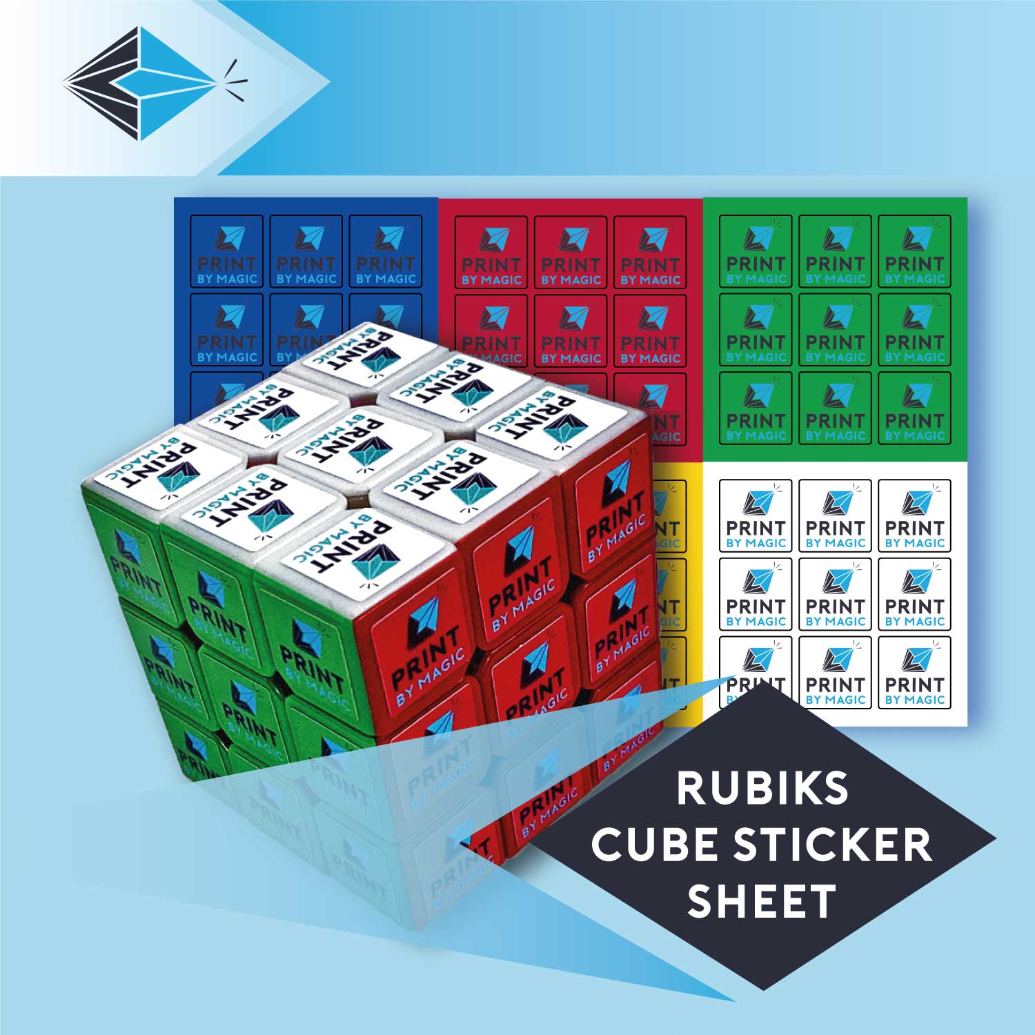 Rubik's Cube Stickers - Custom Printed Vinyl Stickers