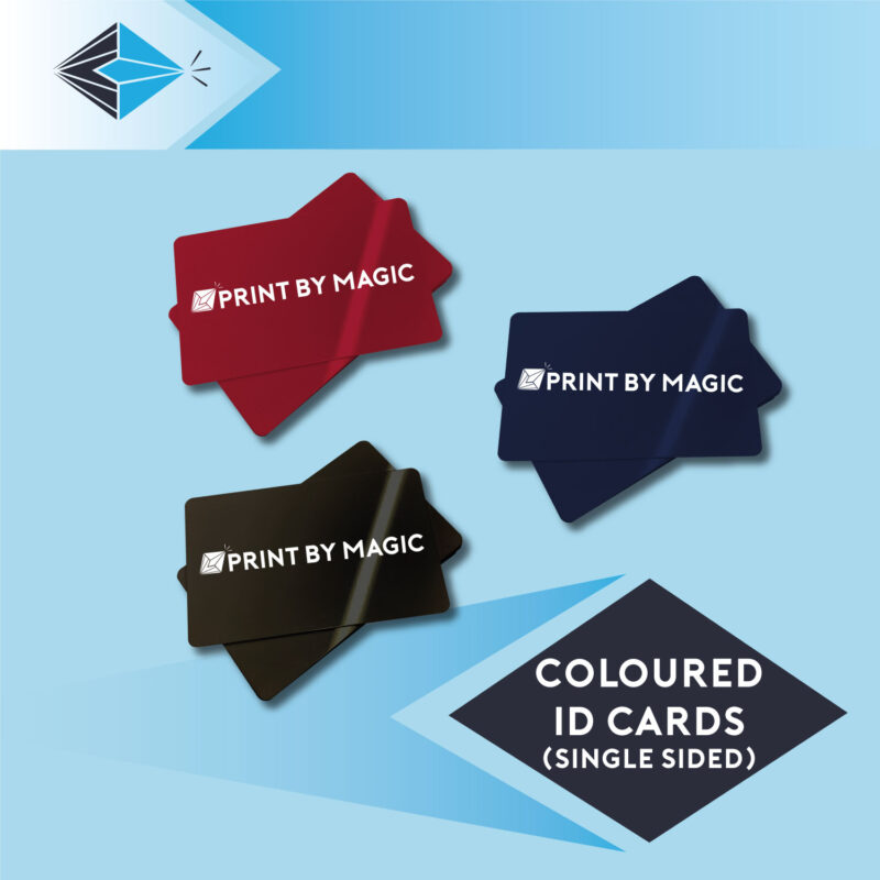Print id cards coloured cards single sided printbymagic
