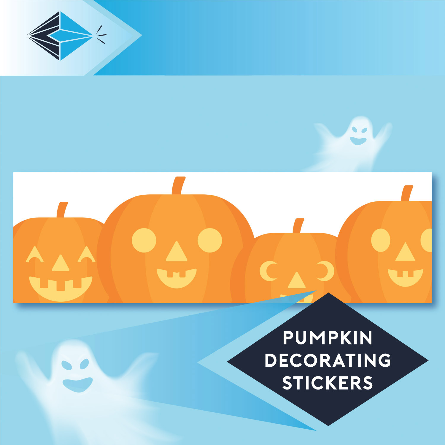 Windows Stickers for Halloween Pumpkin Themed Stickers Clear Vinyl Stickers Stockport Manchester UK