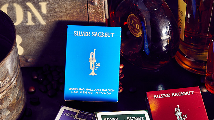 Silver Sackbut Playing Cards (Blue)