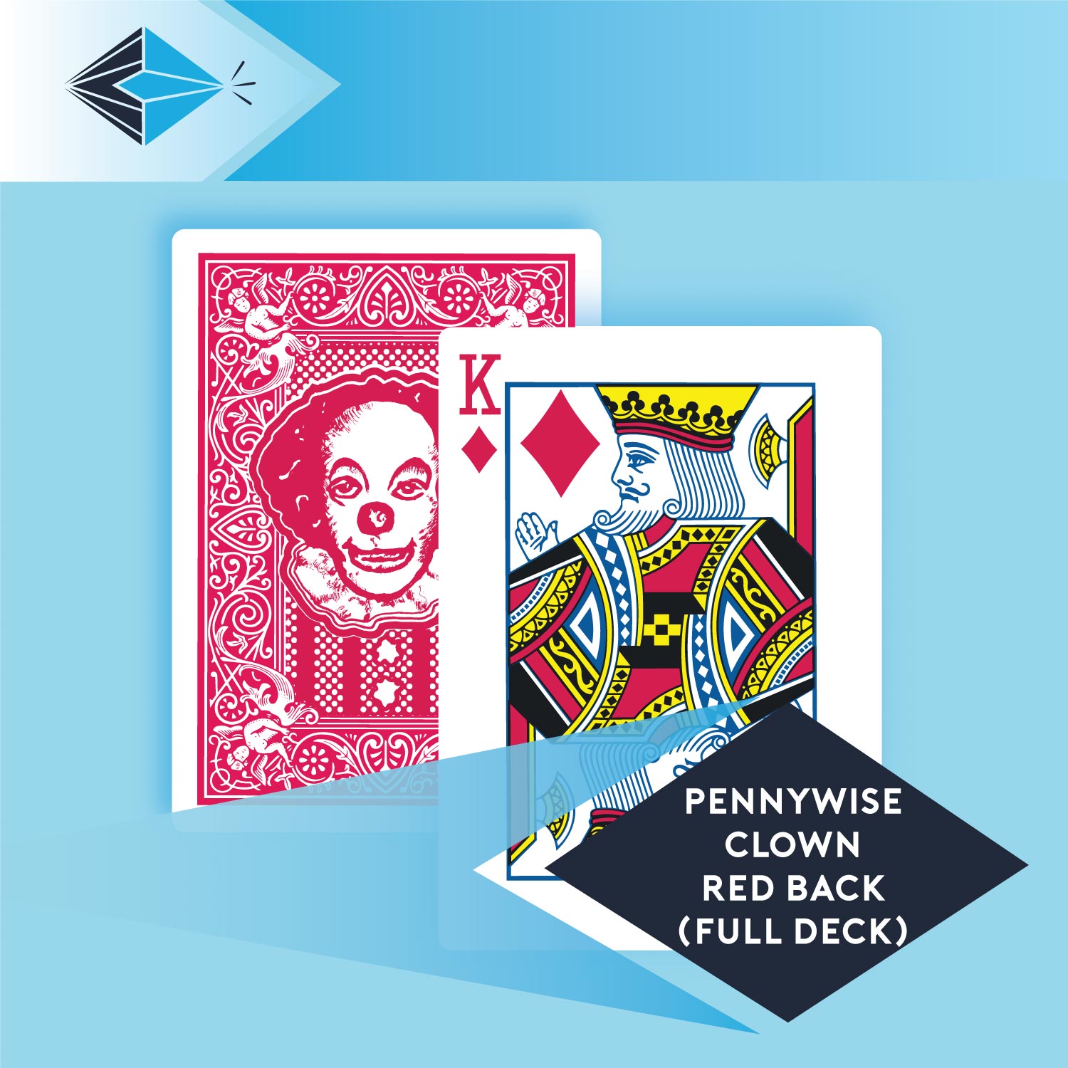 pennywise clown red back full deck playing card Bicycle for magicians printing printers Stockport Manchester UK