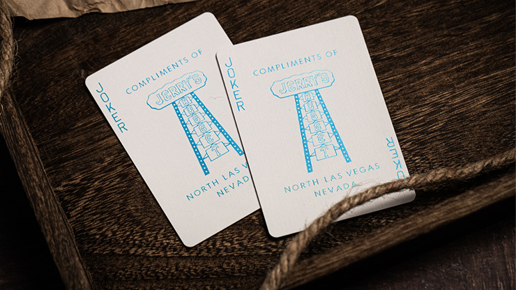 Jerry's Nugget (Icey Blue) Marked Monotone Playing Cards