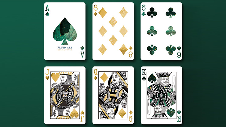 Fluid Art Green (Luxury Edition) Playing Cards