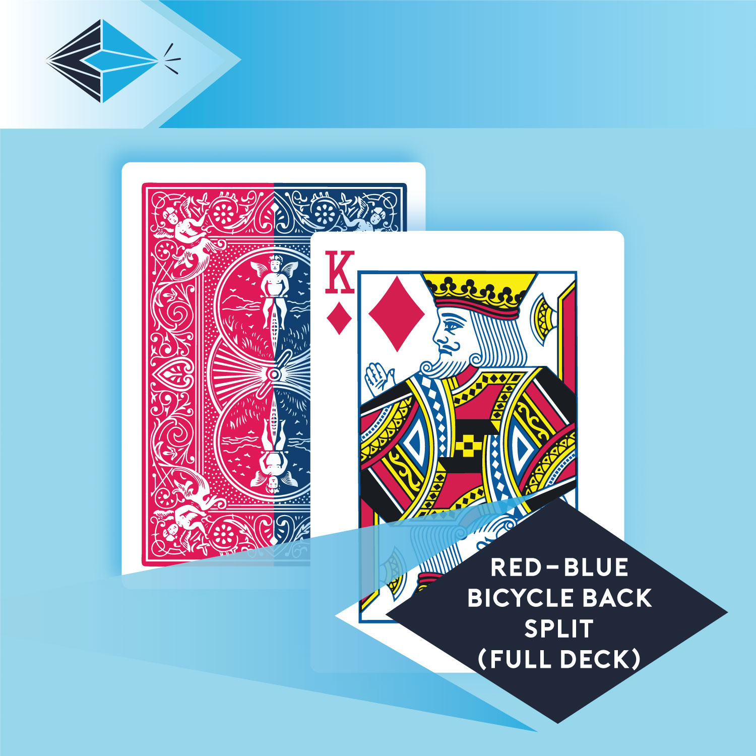 Red blue back split bicycle playing card printing for magicians 26 cards